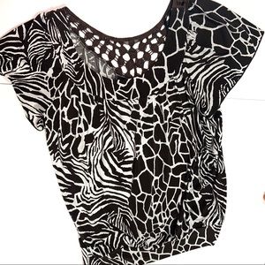ABG brown giraffe print top large